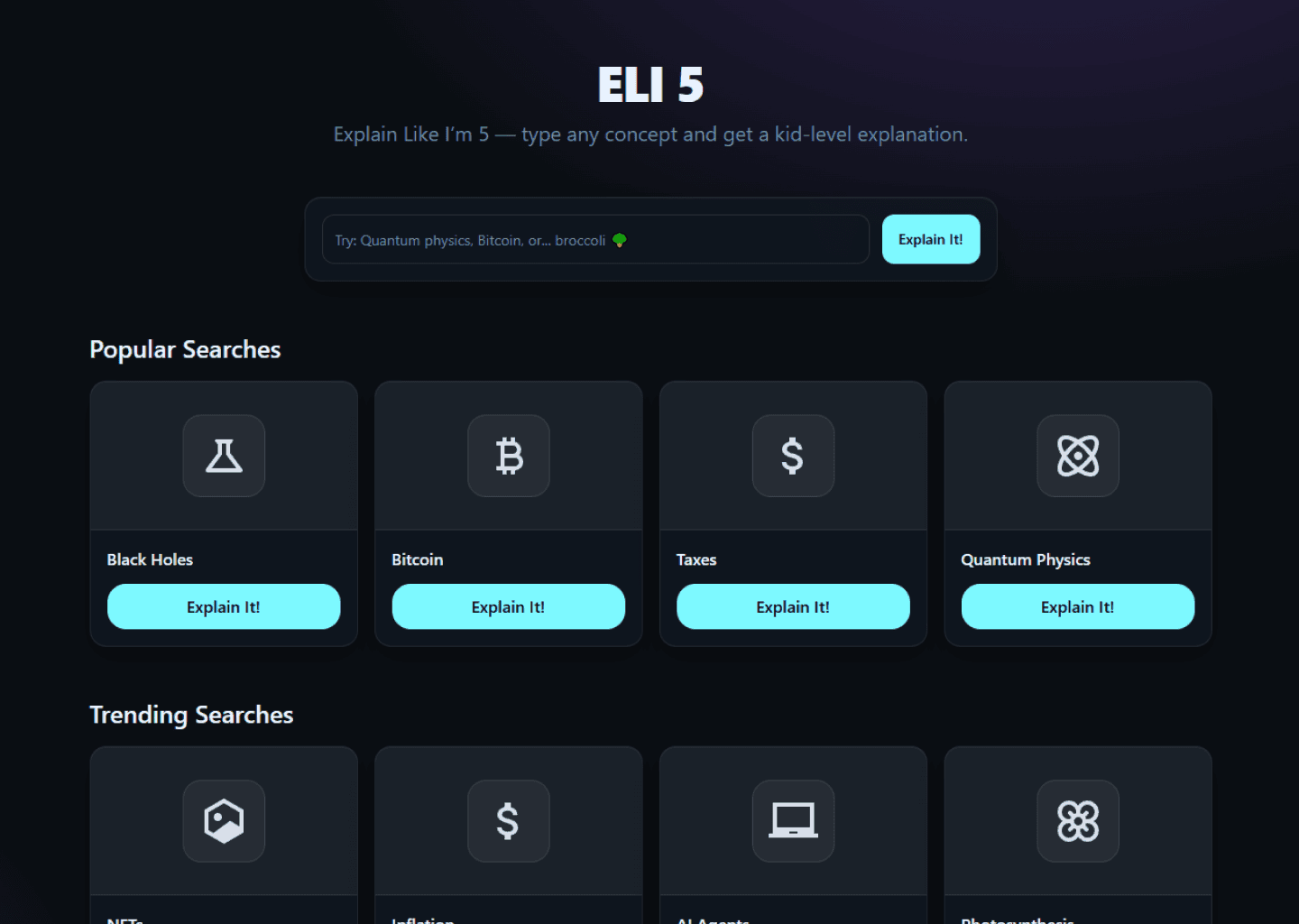ELI5 — 24-Hour MVP to 694 Searches